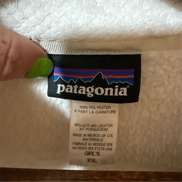 Patagonia Girl’s Re-Tool Snap-T® Fleece Pullover - Raw Linen/White X-dye - XXL - Picture 6 of 9